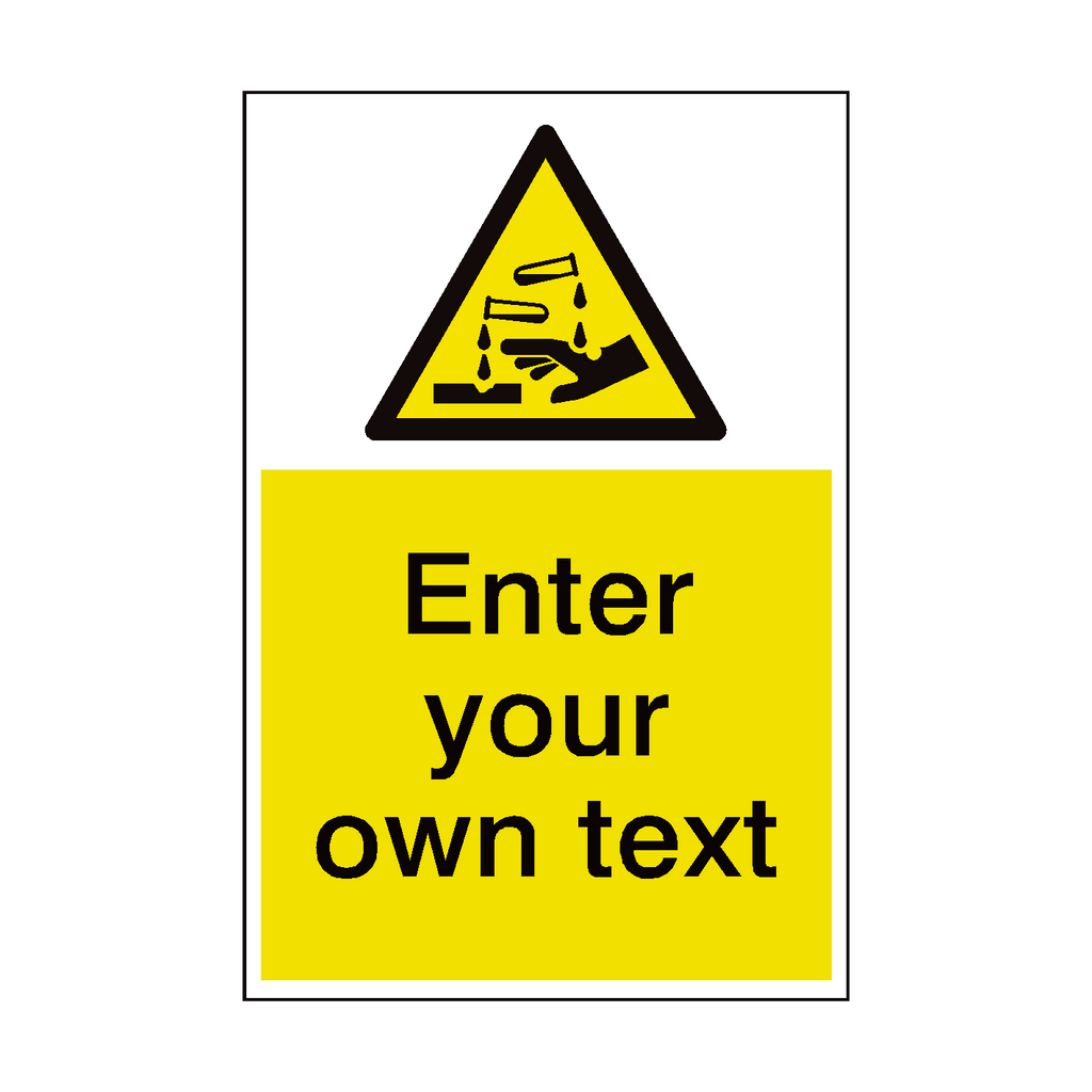 Corrosive Custom Hazard Sign | Safety-Label.co.uk