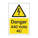 440 Volts AC Electrical Safety Sign | Safety-Label.co.uk