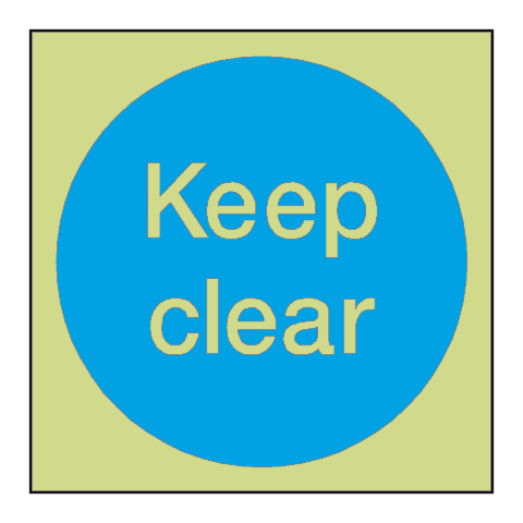 Keep Clear Door Photoluminescent Sign | Safety-Label.co.uk