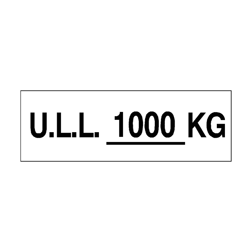 Unladen Load Sign Kg White Custom Weight