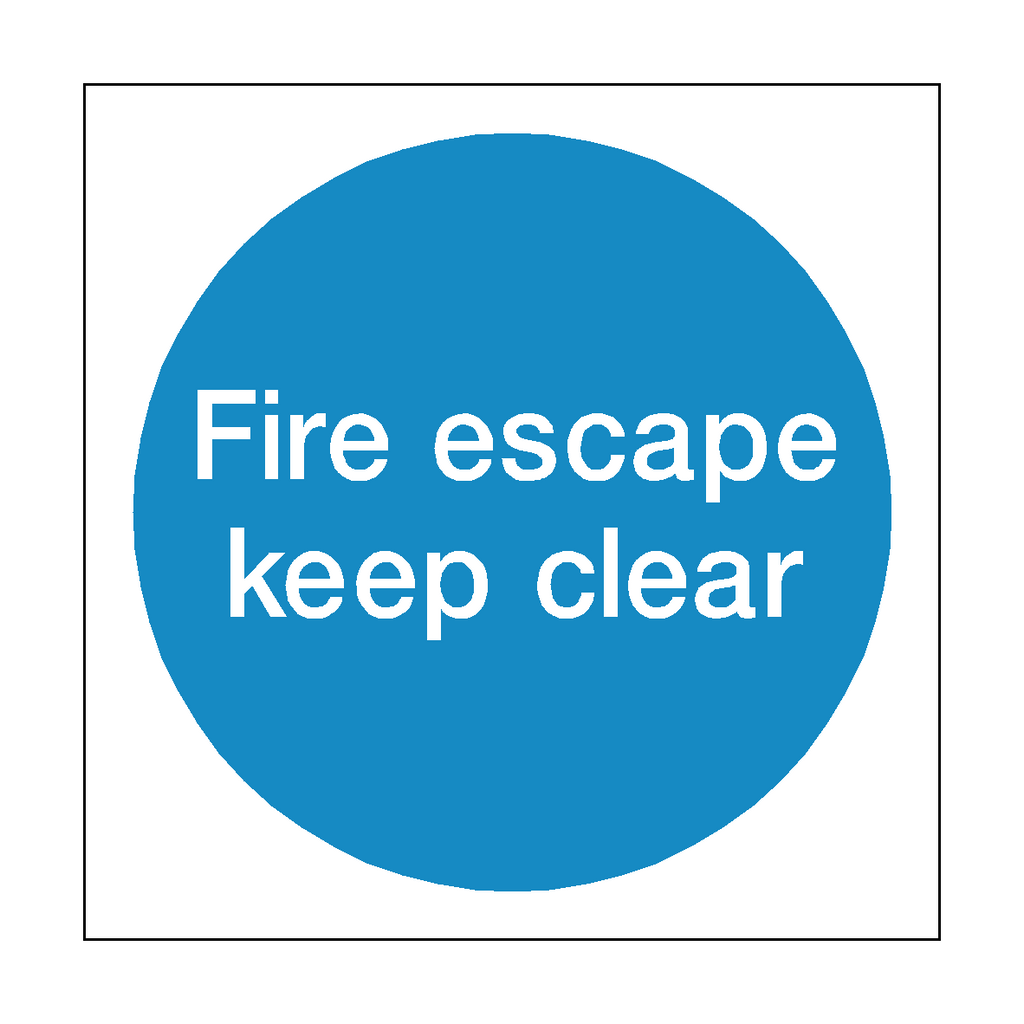 Fire Escape Keep Clear Sticker | Safety-Label.co.uk