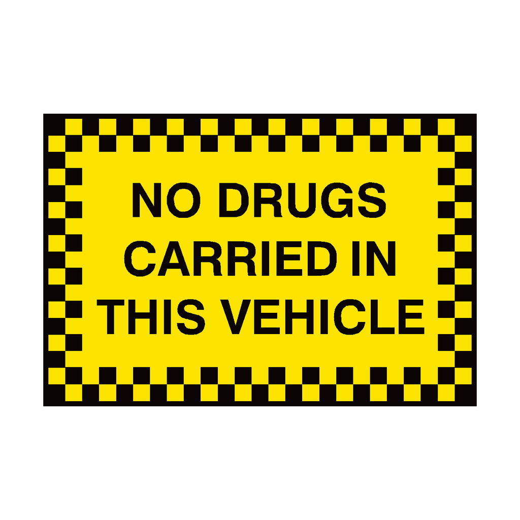 No Drugs Carried In This Vehicle Security Sticker | Safety-Label.co.uk