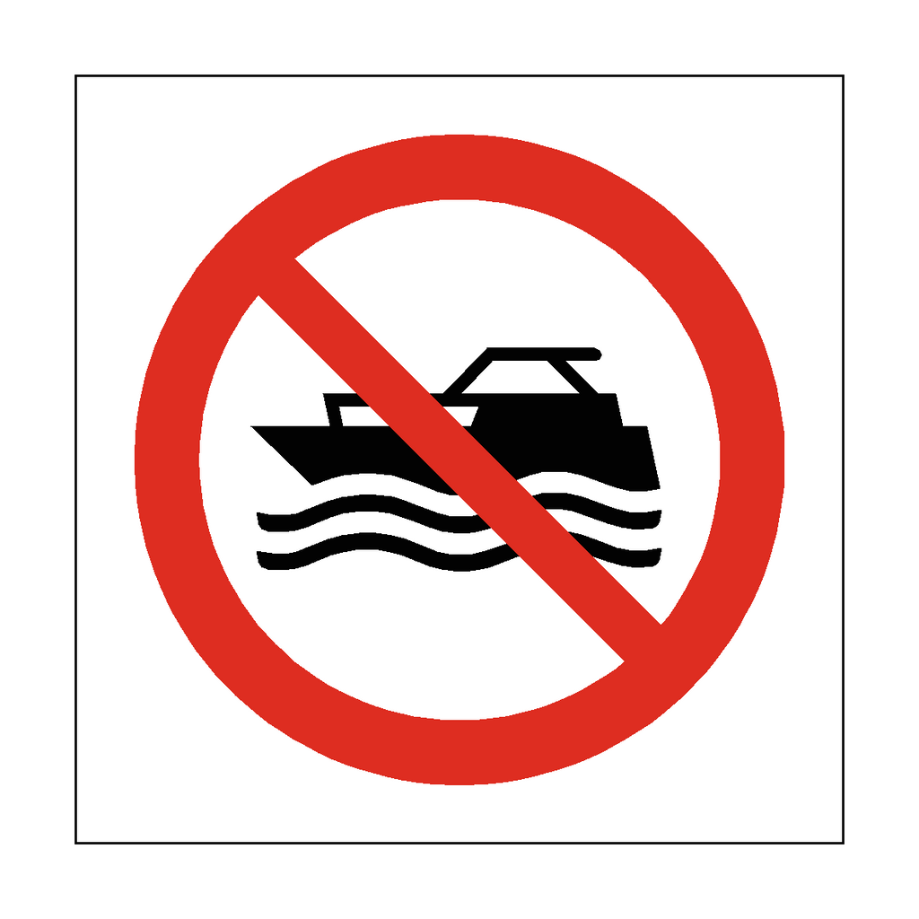 No Mechanically Powered Craft Symbol Label | Safety-Label.co.uk
