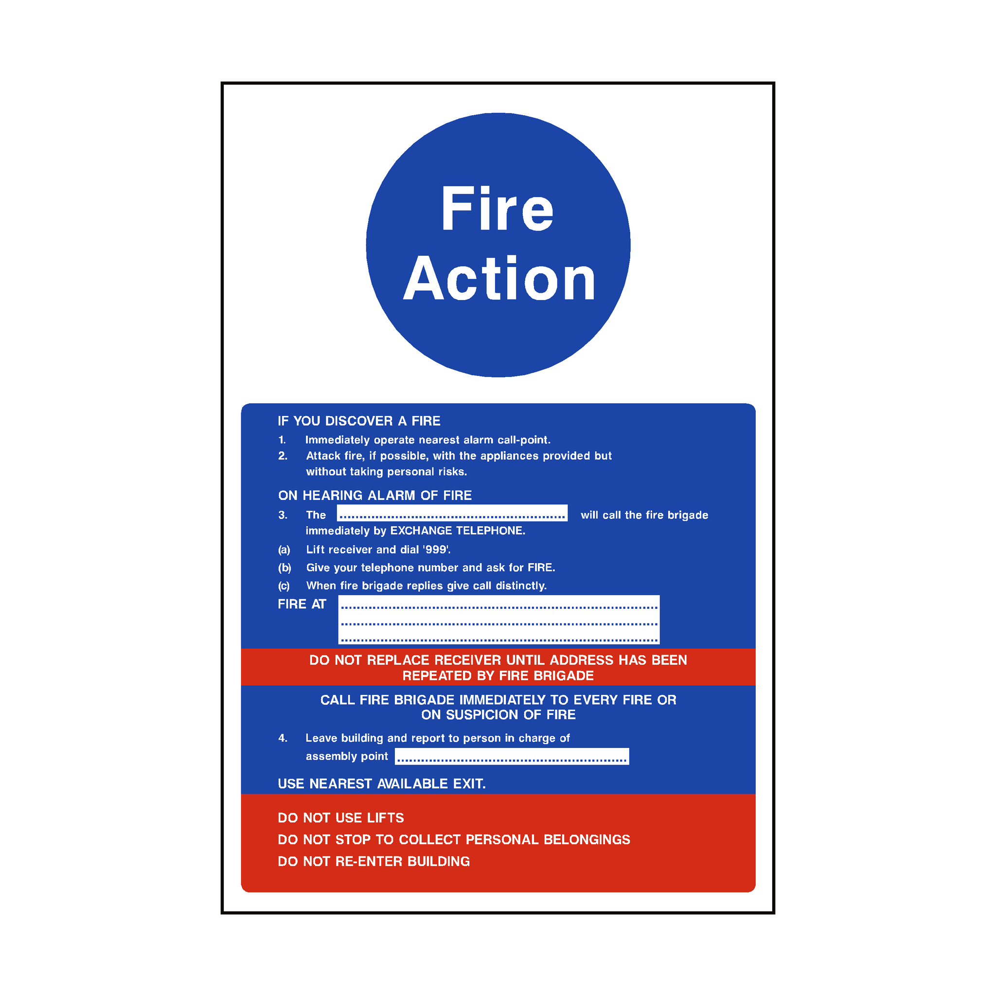 Fire Action Notice Version 2 Sign SafetyLabel.co.uk