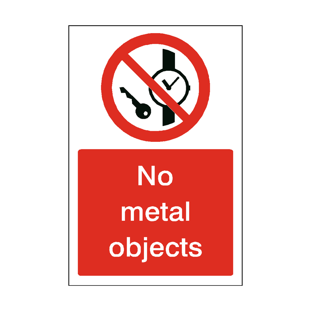 No Metal Objects Sign | Safety-Label.co.uk