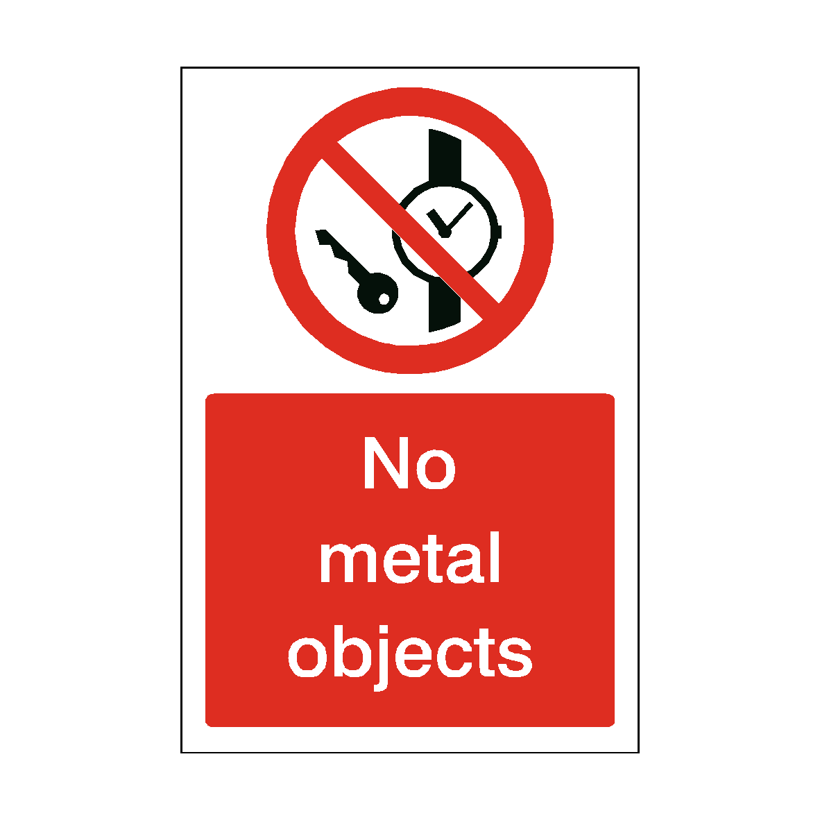 No Metal Objects Sign | Safety-Label.co.uk