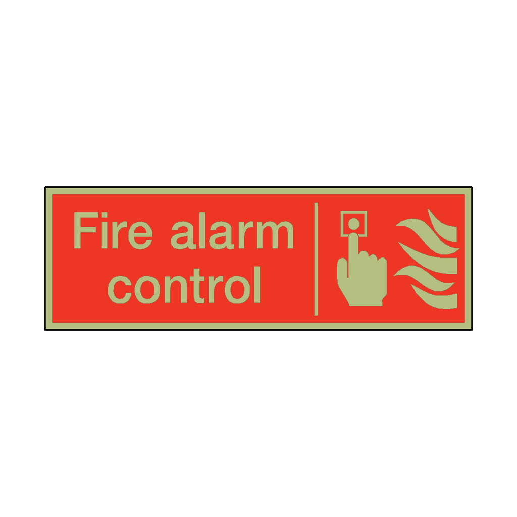 Photoluminescent Fire Alarm Control Safety Sticker | Safety-Label.co.uk