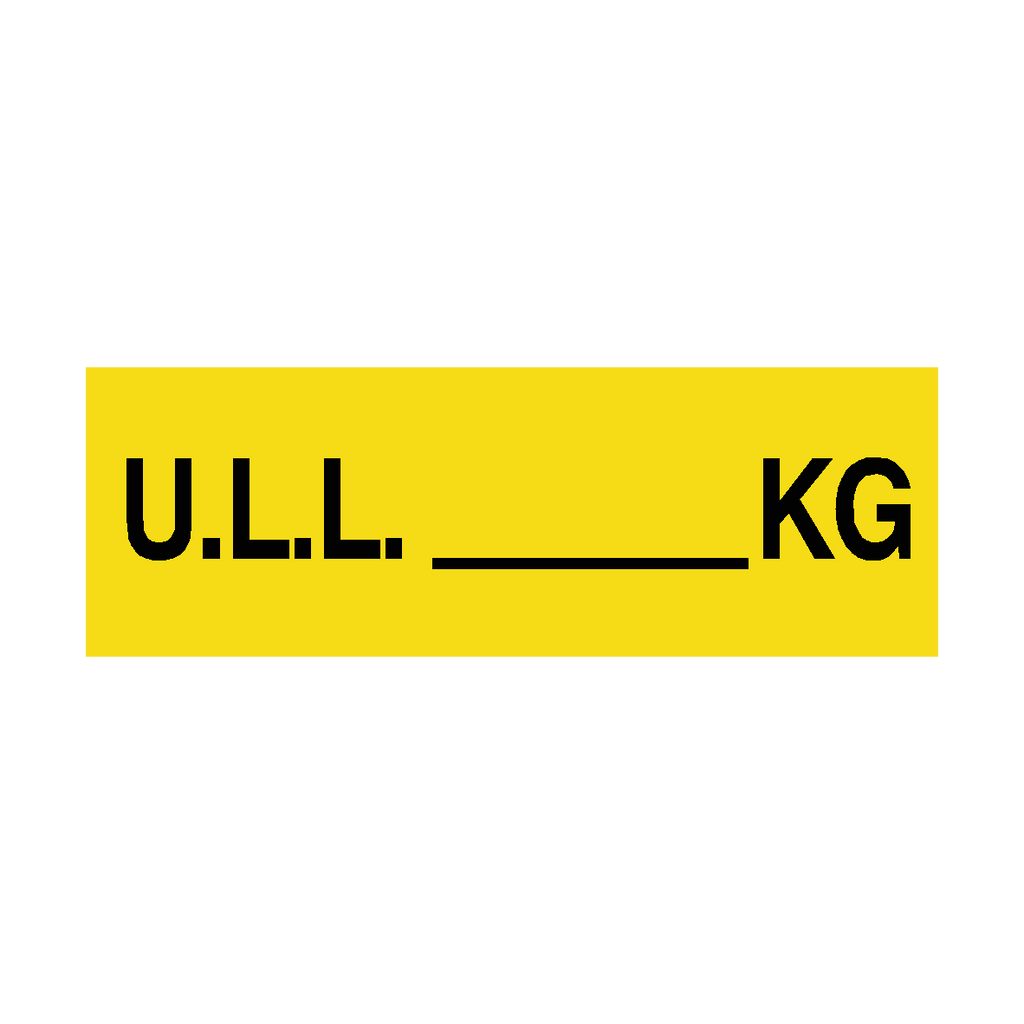 Unladen Load Sign Kg Yellow