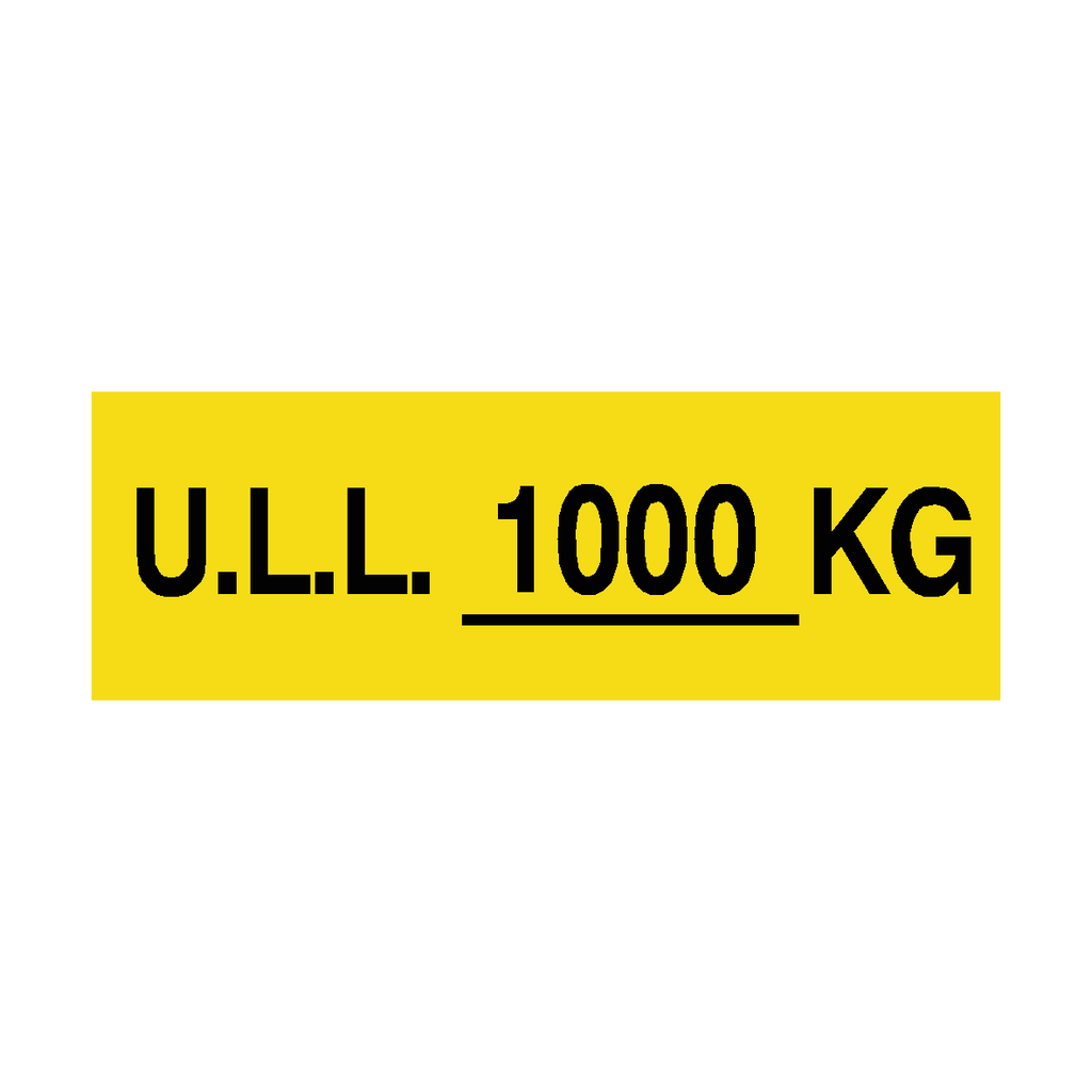 Unladen Load Sign Kg Yellow Custom Weight