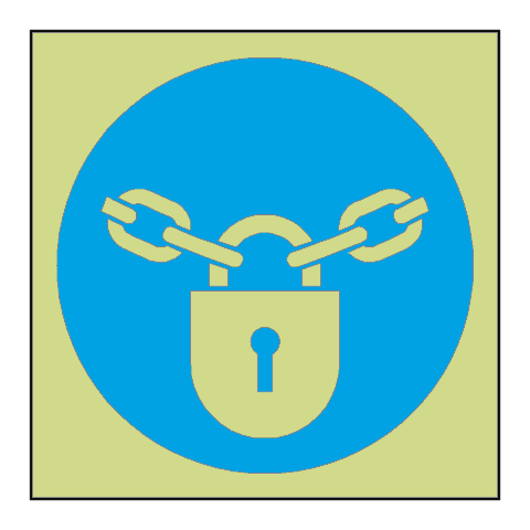 Keep Locked Symbol Door Photoluminescent Sign | Safety-Label.co.uk