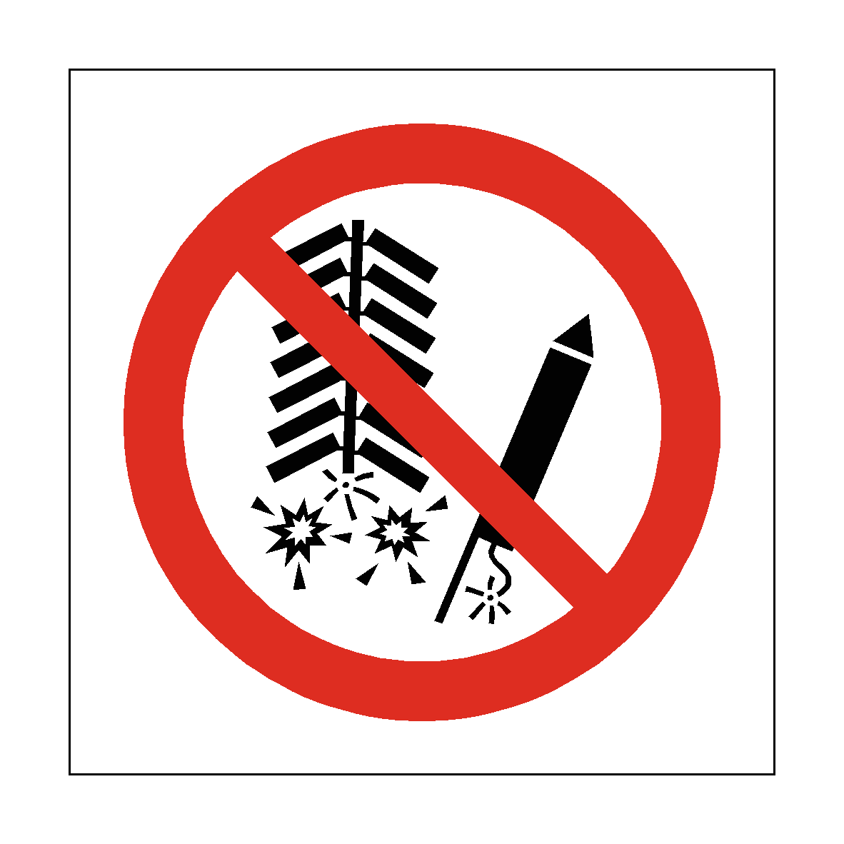 No Fireworks Symbol Sign