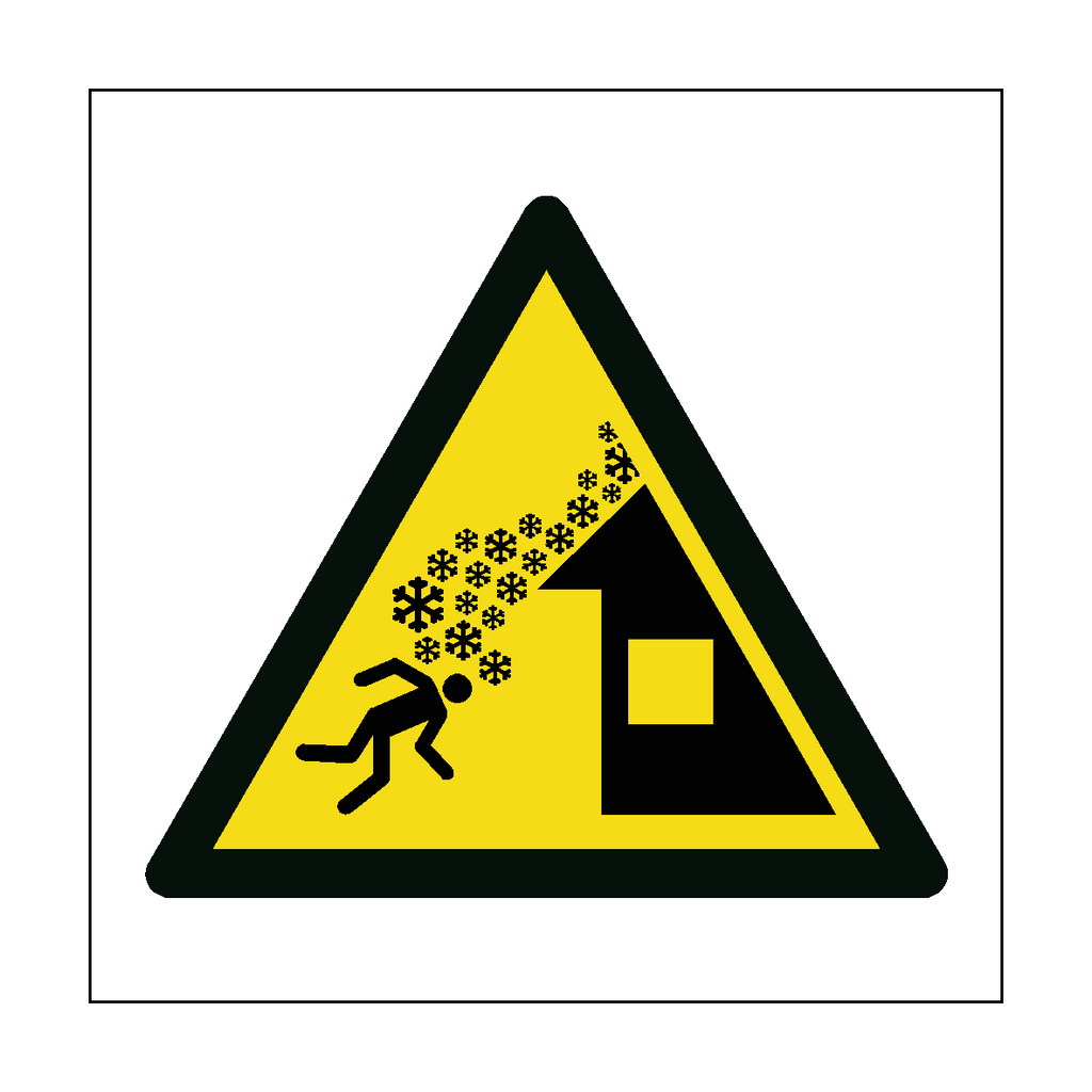 Roof Avalanche Hazard Symbol Sign | Safety-Label.co.uk