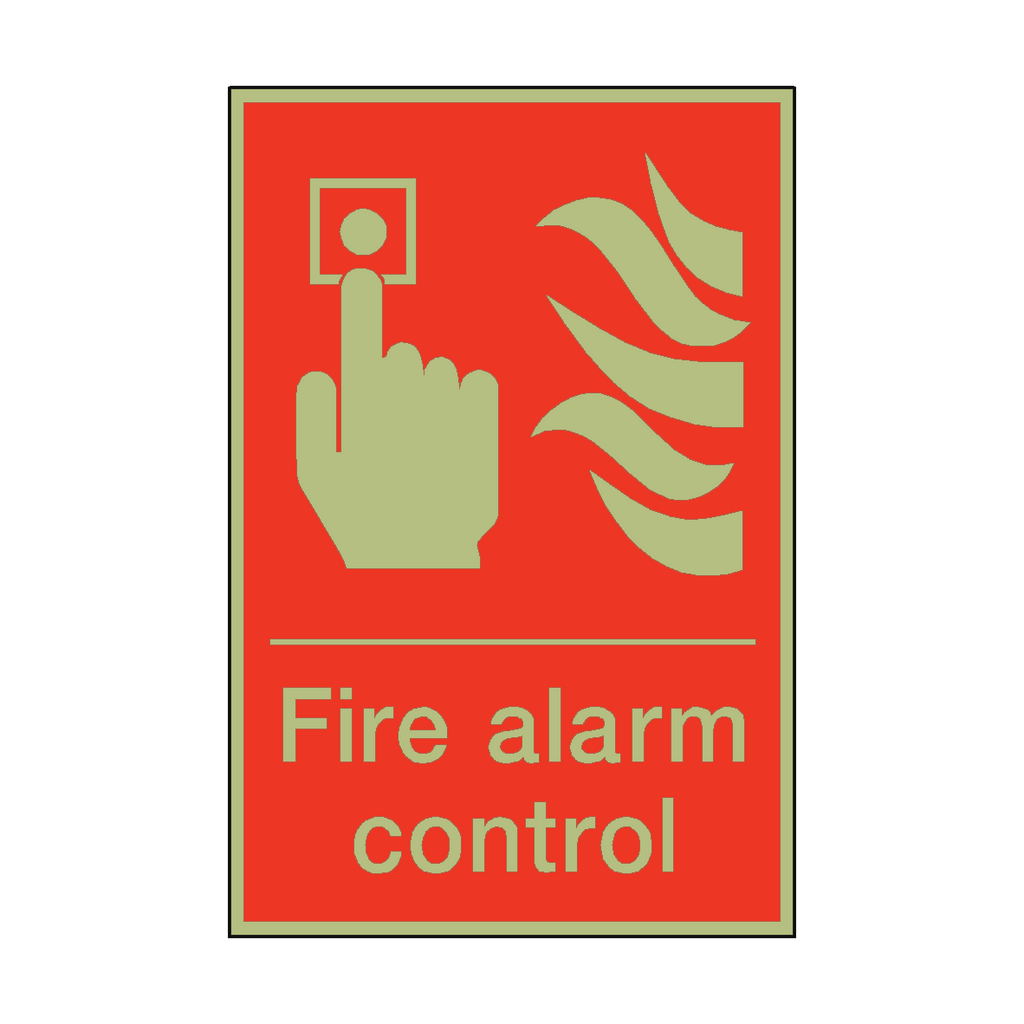 Photoluminescent Fire Alarm Control Sign | Safety-Label.co.uk
