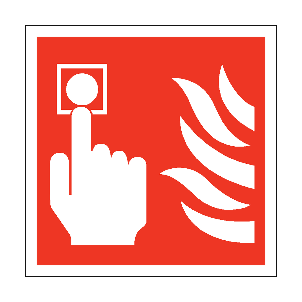 Fire Button Square Safety Sign | Safety-Label.co.uk