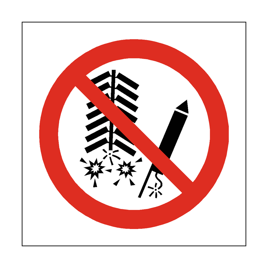 No Fireworks Symbol Label | Safety-Label.co.uk