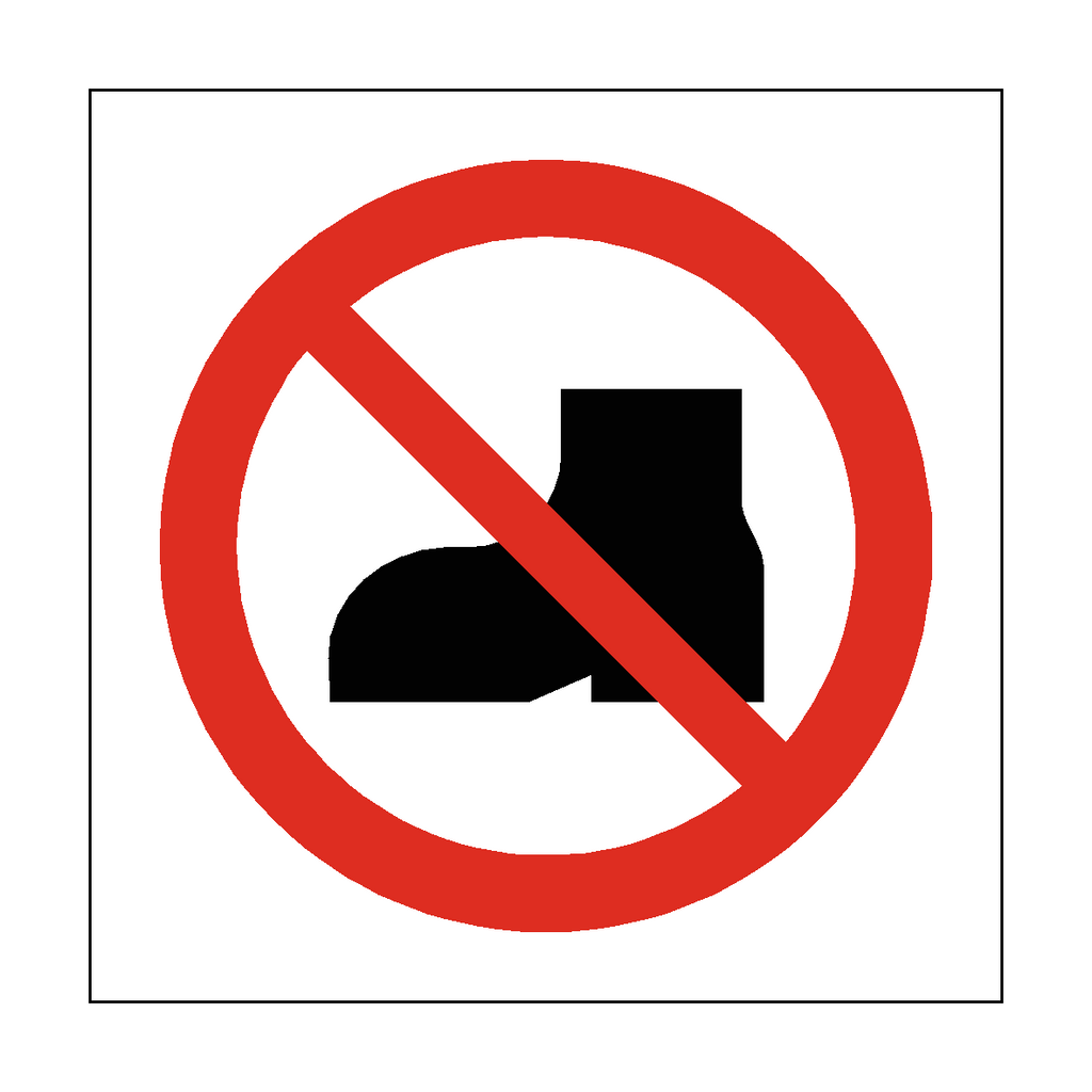 No Outdoor Footwear Symbol Sign