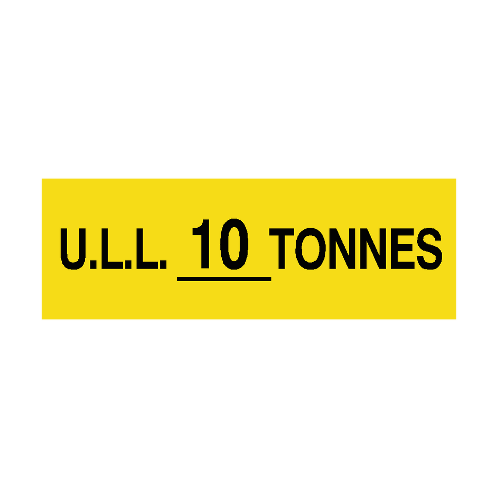 Unladen Load Sign Tonnes Yellow Custom Weight