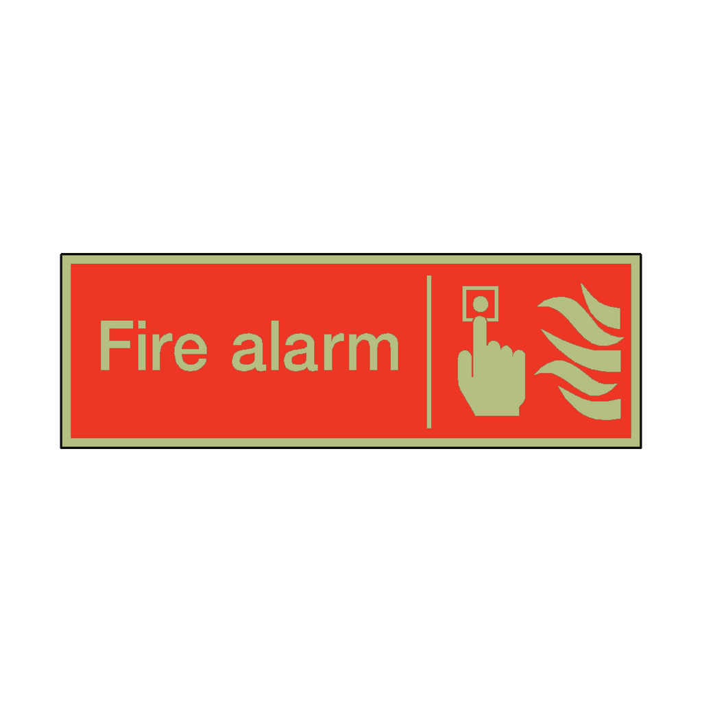 Photoluminescent Fire Alarm Safety Sticker | Safety-Label.co.uk