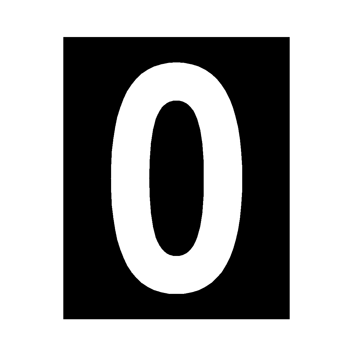 White Number 0 Sign SafetyLabel.co.uk