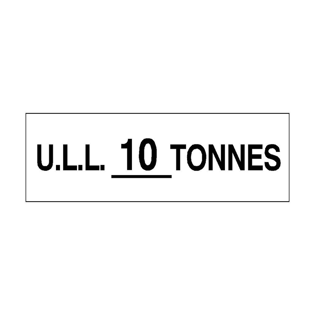Unladen Load Sign Tonnes White Custom Weight