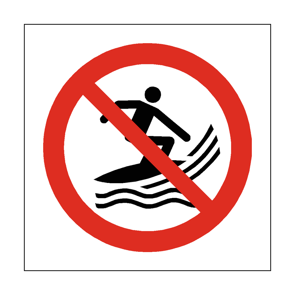 No Surf Craft Symbol Label | Safety-Label.co.uk