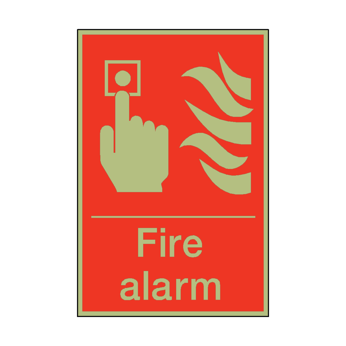 Photoluminescent Fire Alarm Sign