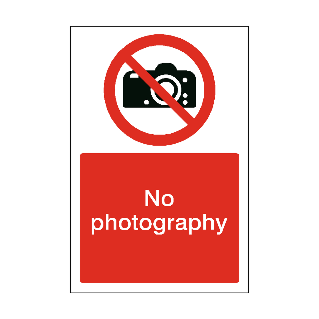 No Photography Sign | Safety-Label.co.uk