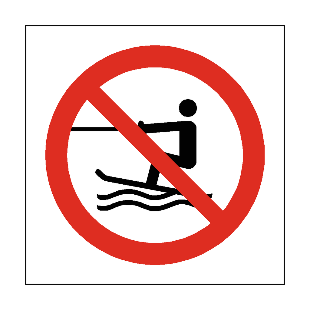 No Towed Water Activities Symbol Label | Safety-Label.co.uk