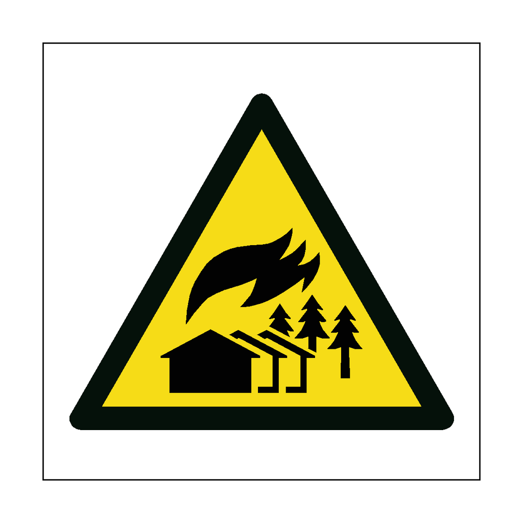 Large Scale Fire Zone Hazard Symbol Sign | Safety-Label.co.uk