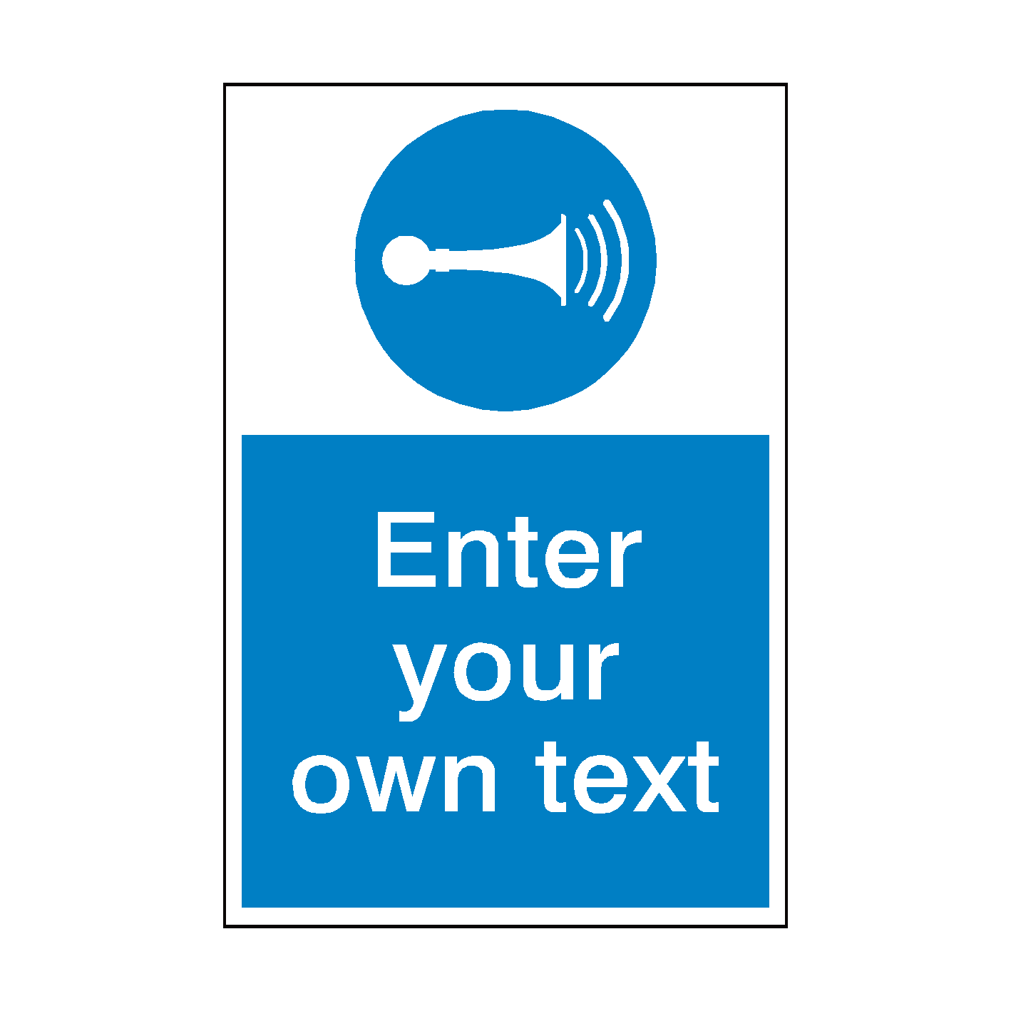 Sound Horn Custom Mandatory Sign SafetyLabel.co.uk