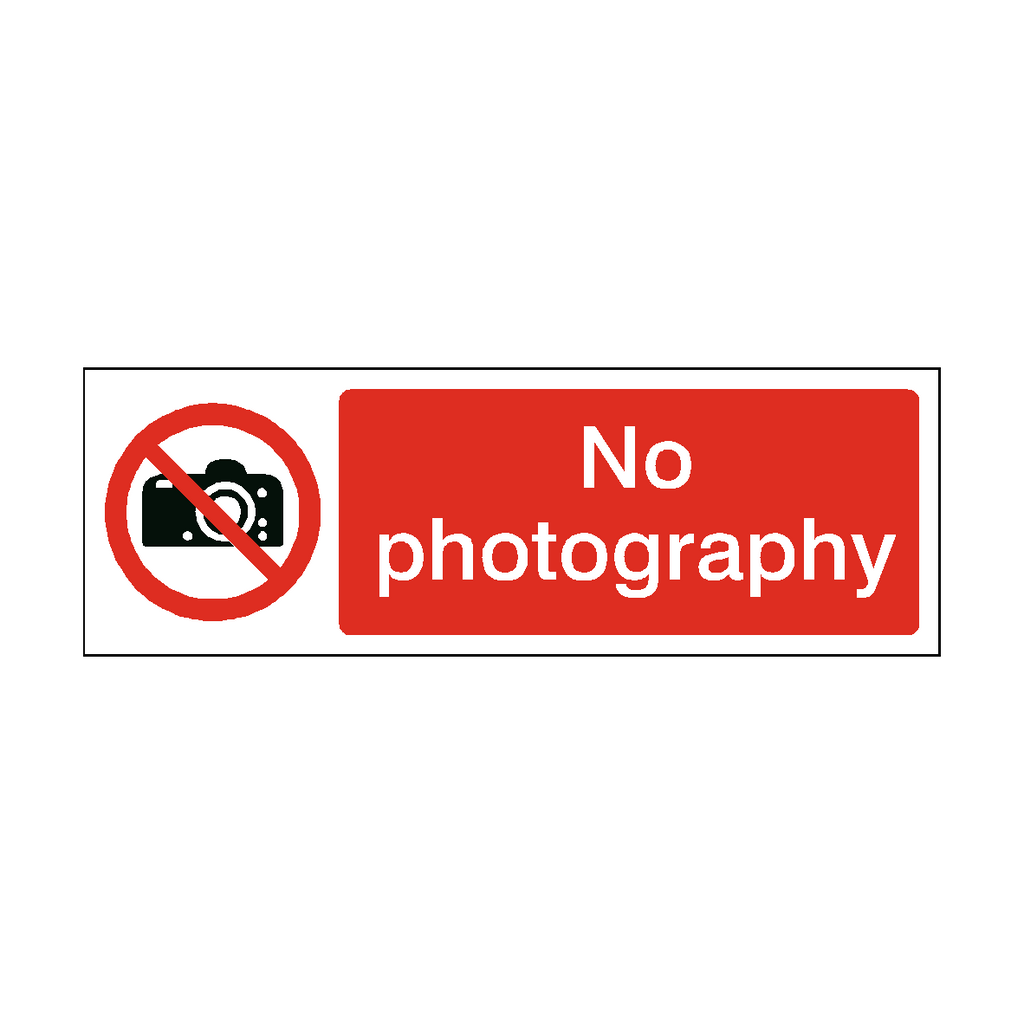 No Photography Safety Sign | Safety-Label.co.uk
