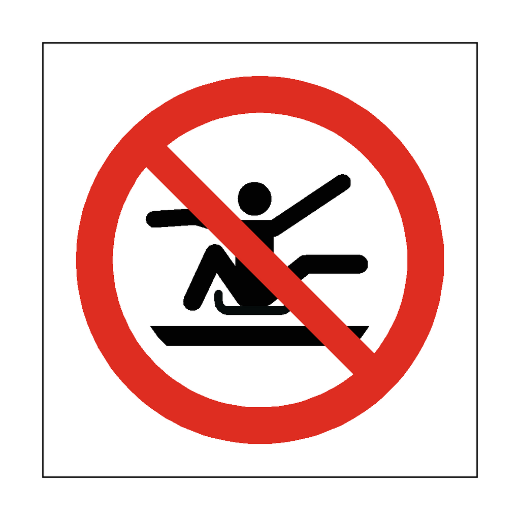 Do Not Stretch Out Of Toboggan Symbol Label | Safety-Label.co.uk