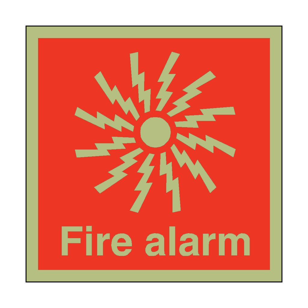 Photoluminescent Fire Alarm Symbol Safety Sticker | Safety-Label.co.uk