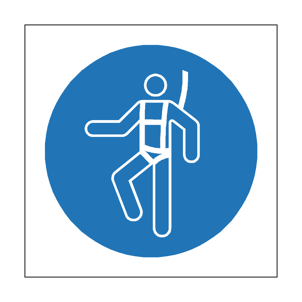 Wear Safety Harness Symbol Label