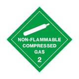 Non Flammable Compressed Gas 2 White Sticker | Safety-Label.co.uk