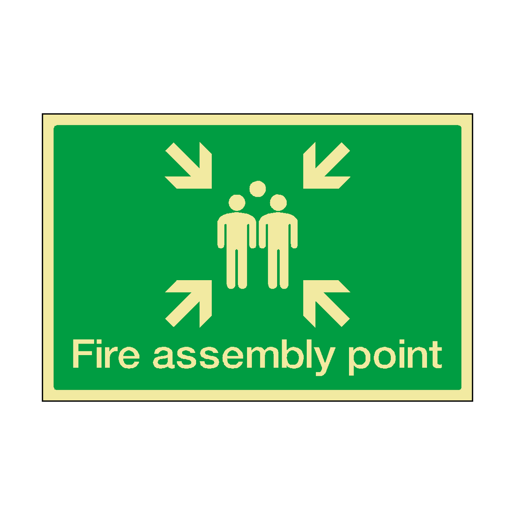 Fire Assembly Point Horizontal Photoluminescent Sticker