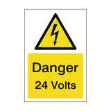 24 Volts Electrical Safety Sign | Safety-Label.co.uk