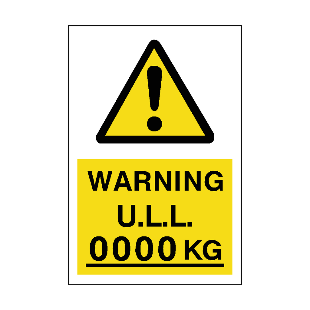 Unladen Load Sign KG Custom Weight