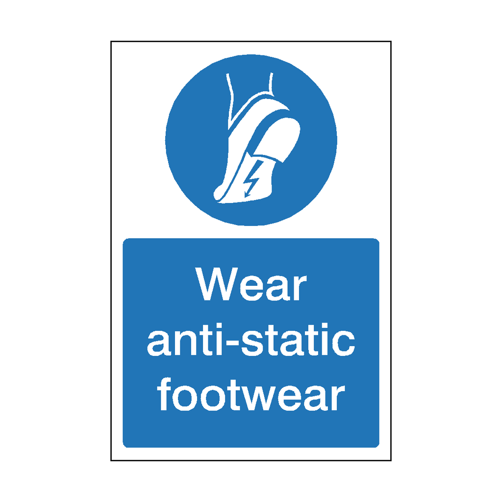 Wear Anti-Static Footwear Sign | Safety-Label.co.uk
