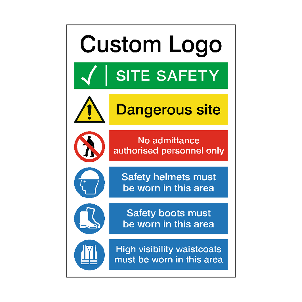 Site Entrance Sign Custom Logo | Safety-Label.co.uk