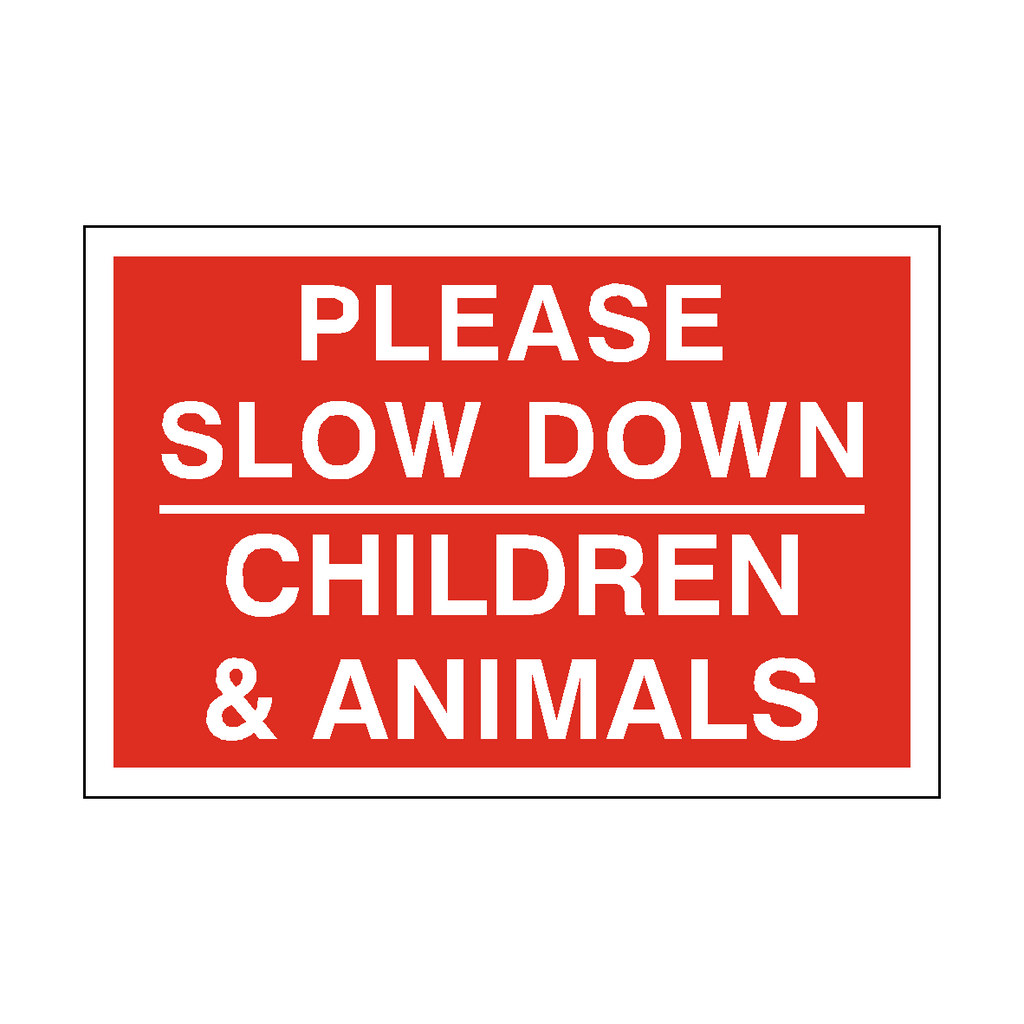 Children & Animals Speed Limit Sign | Safety-Label.co.uk