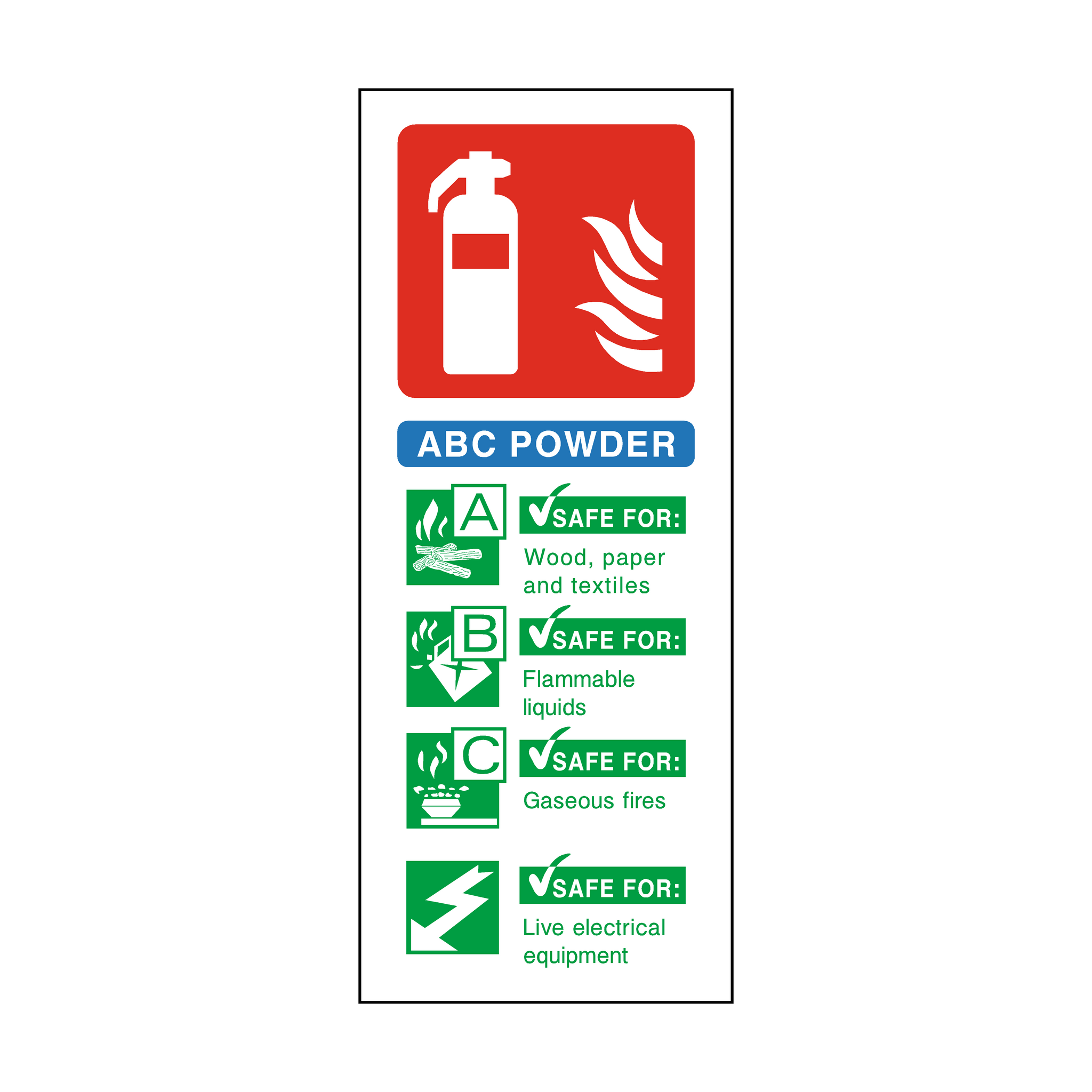 ABC Powder Fire Extinguisher Sign | Safety-Label.co.uk