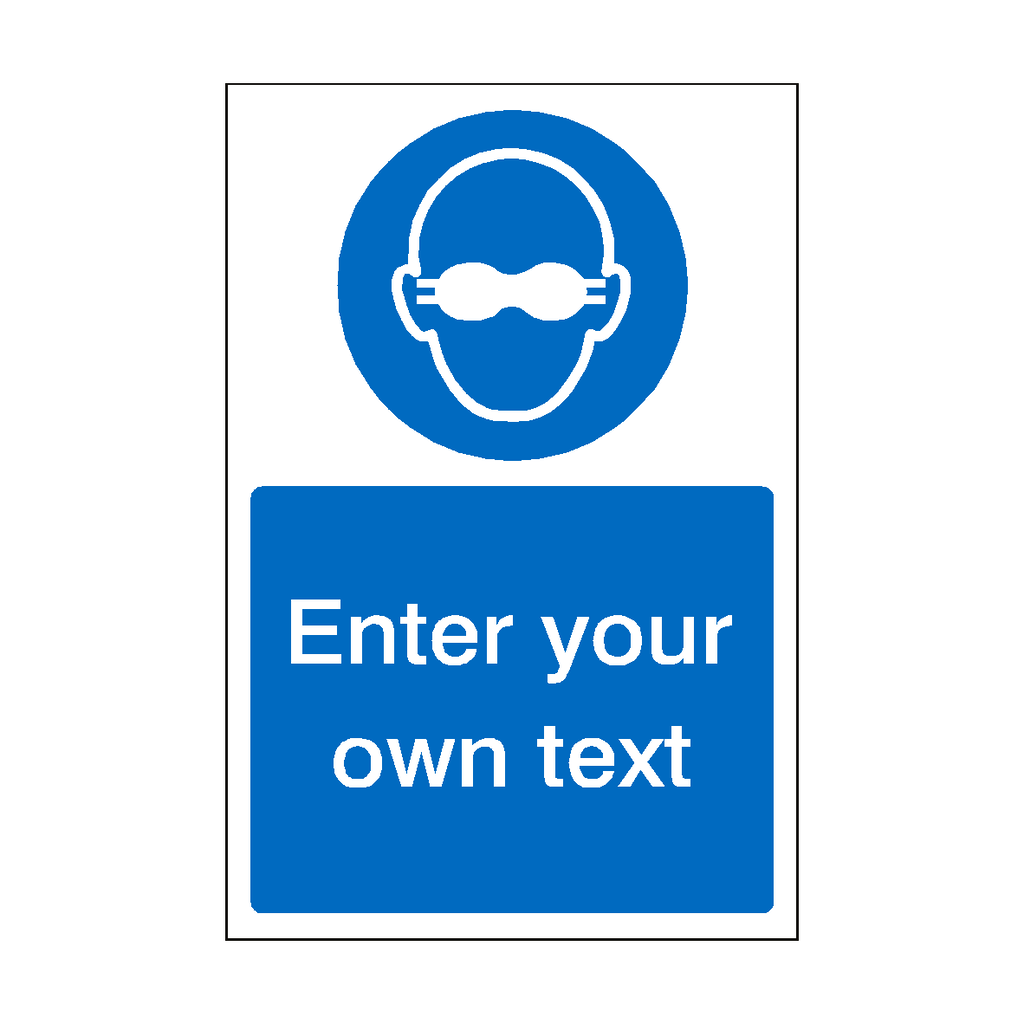 Mirror Protection Sign Opaque Eye Protection Custom Mandatory Sign