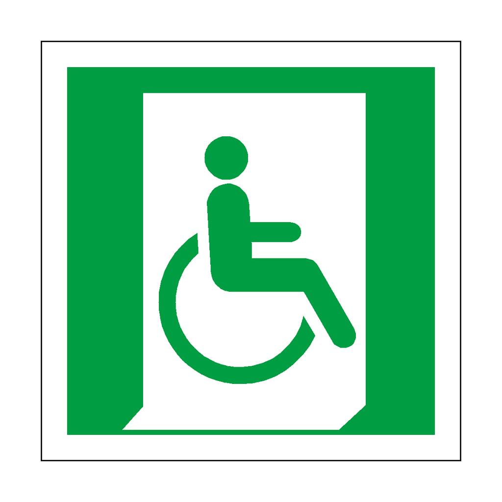 Emergency Exit For Wheelchair Right Symbol Sign | Safety-Label.co.uk