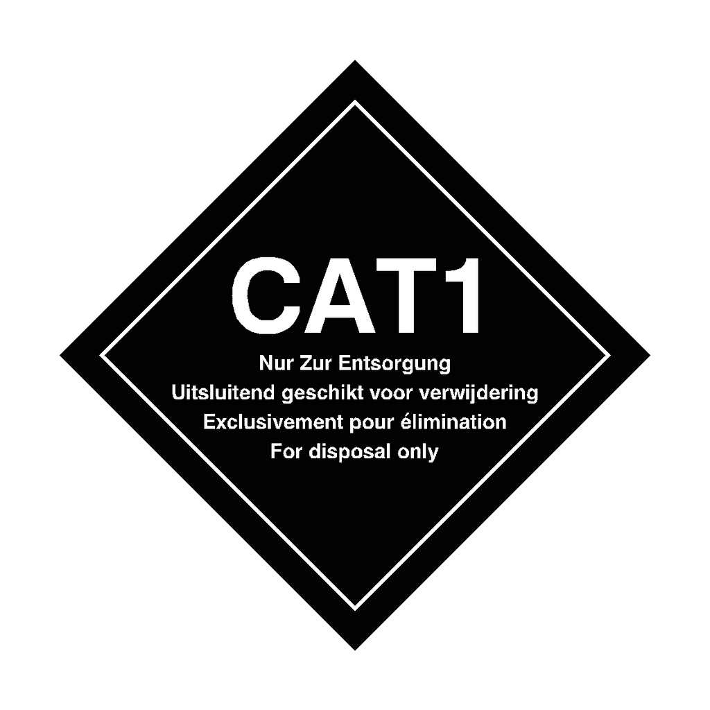 Safety-Label.co.uk CAT1 Disposal Only Vehicle Sign, durable sign with clear lettering for vehicle safety and disposal area identification