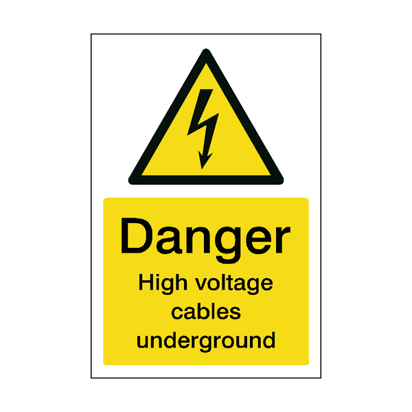 High Voltage Cables Underground Sticker | Safety-Label.co.uk