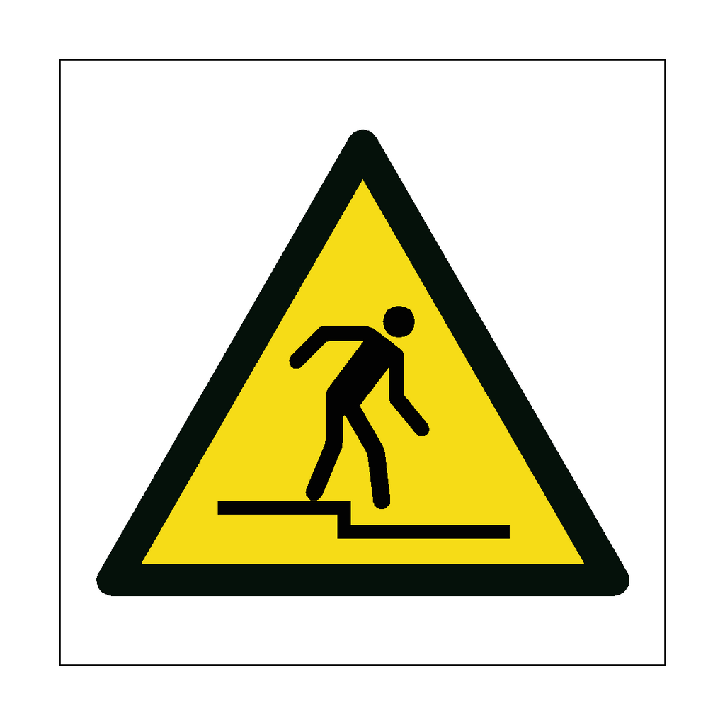 Step Down Hazard Symbol Label | Safety-Label.co.uk