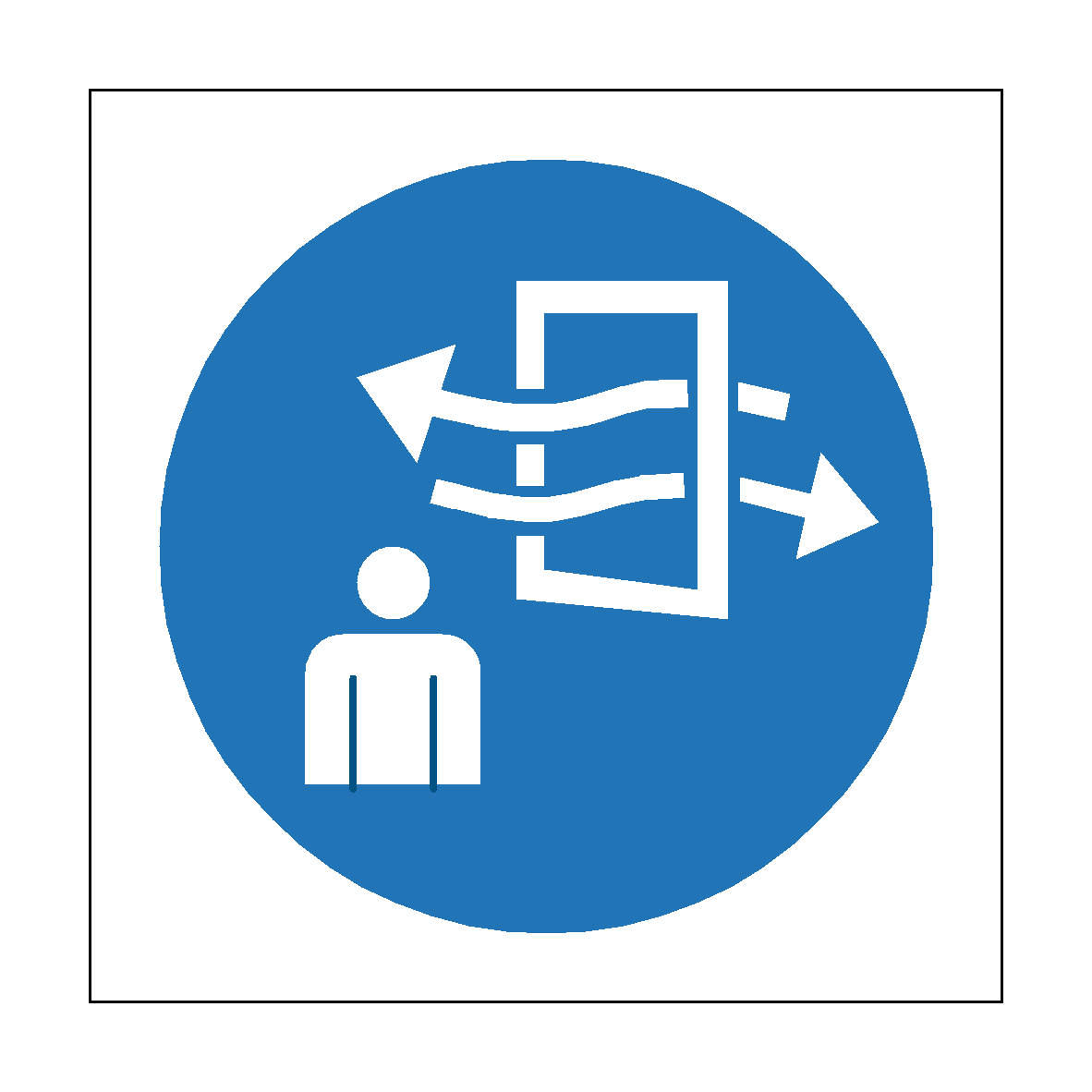 Ventilate Before And During Entering Symbol Label | Safety-Label.co.uk