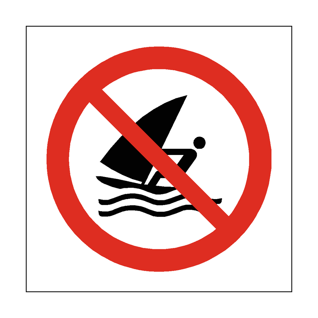 No Windsurfing Symbol Label | Safety-Label.co.uk