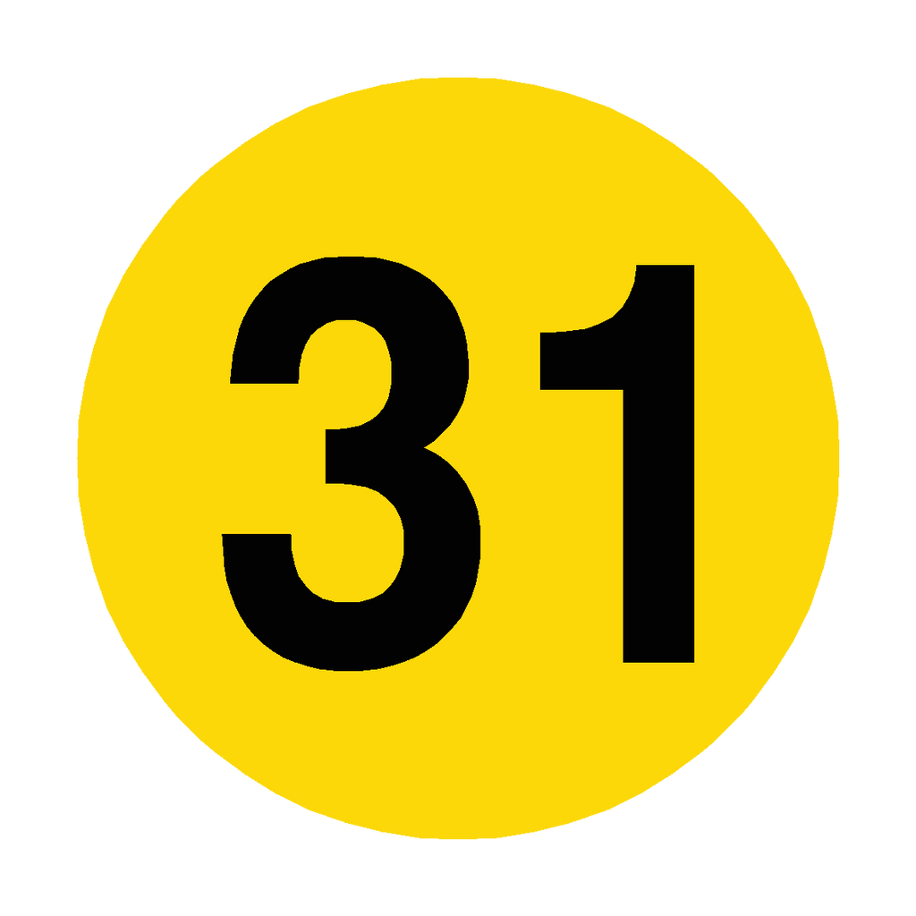 Number 31 Floor Marker